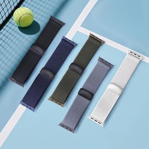 Stretchy Nylon Band Compatible with Apple Watch Bands 40mm 38mm 42mm 41mm 44mm 45mm 46mm 49mm Women Men, Magnetic Waterproof Breathable Soft Sport Loop Strap for iWatch Series 11 10 9-1 Ultra 3 SE thumbnail 9