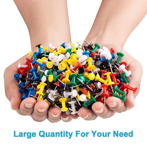 400Pcs Push Pins, Thumb Tacks for Bulletin Board, Stick Pins Thumb Tacks for Cork Board Wall Hangings, Office Tacks Color Pins for Desk Decor Organization (Assorted Colors) thumbnail 5