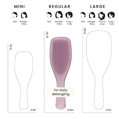 Tangle Teezer Chrome Ultimate Detangler Brush for Wet & Dry Hair, Eliminates Knots & Reduces Breakage for Straight to Curly Hair Types, Mauve thumbnail 7