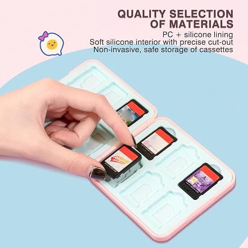 DLseego Cute Fox Game Case For Switch Lite / Switch / Switch OLED, 12 Slots Game Cards Holder and 12 Micro SD Card Slots, Portable Game Card Storage Cartridge Box thumbnail 4
