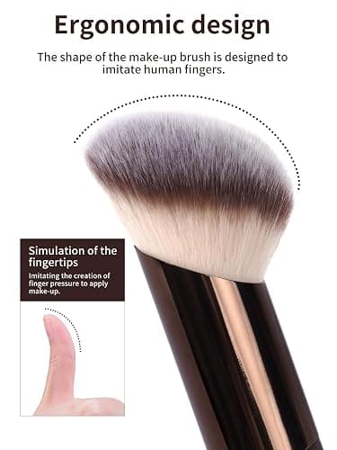MAANGE 4 PCS Foundation Makeup Brush Set Double-ended Kabuki Contour Brush for Liquid Powder Concealer Cream Cosmetics Blending Blush Face Makeup Tools Kit (Coffee) thumbnail 6