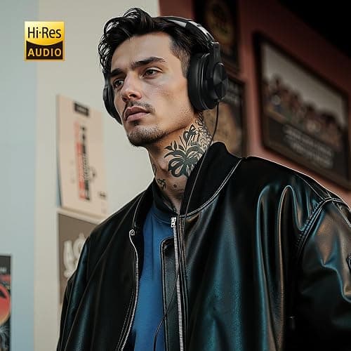 OneOdio A71D Wired Over-Ear Headphones, Studio Monitor Headsets, Hi-Res DJ Stereo Headphone with Foldable Design, 3.5/6.35MM Plug for AMP Recording Podcast Mixing PC Guitar - Black thumbnail 2