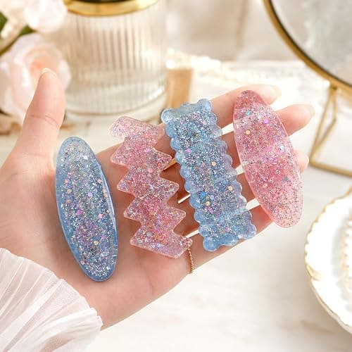 30PCS DIY Hair Clip Jewelry Casting Mold Set, with 10 Thick Hairpin Silicone Molds and 20 Hairclips for Crafts, Hair Clips Molds for Hairpin Making thumbnail 2