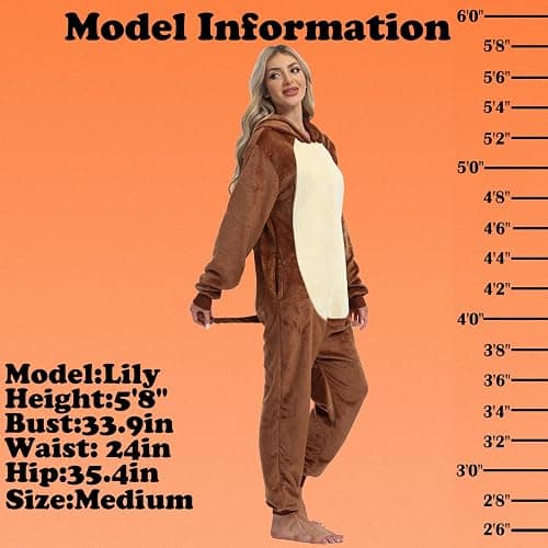 Adult Onesie Pajamas Animal One Piece Costume Halloween Cosplay for Women Men thumbnail 3