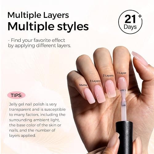 TOMICCA UV Nagellack Set, 4 Farben Milchig Weiß, Rosa Gel Nagellack Für UV Lampe Soak-Off UV/LED für Nagelstudio & DIY Home, 8ML thumbnail 4