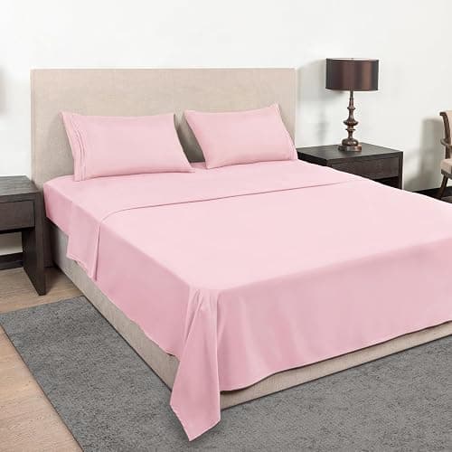 Mejoroom Twin XL Sheet Set - Hotel Luxury Microfiber Sheet & Pillowcase Sets Fits College Dorm Room Mattress - Soft, Breathable, Wrinkle & Fade Resistant - 3 Piece (Blush Pink) thumbnail 6