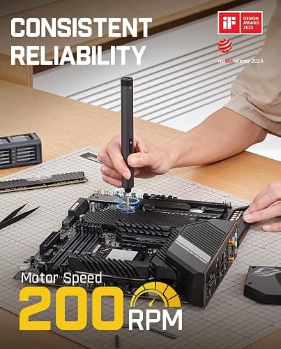 Fanttik E1 Max Electric Screwdriver, 53-in-1 Screwdriver for DIY (Grey) | 50 Magnetic Bits, Magnetic Storage, Max.0.2N.m, LED Light, 5/32''Hex Screwdriver for Electronics, Phone, Camera, Laptop thumbnail 4