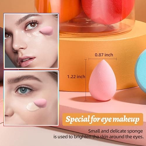 Makeup Sponge Set BS-MALL 7 Pcs blender sponge for Liquid, Cream, and Powder, Multi-colored Makeup Sponges (B-7Color) thumbnail 4