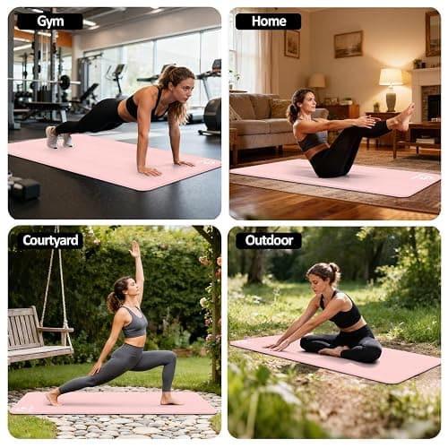 Gruper Yoga Mat Non Slip NBR Extra Thick Yoga Mat, 72"L x 32"/24"W x 0.6"/0.4"TH (185cm x 80cm/61cm x 15mm/10mm), Anti-Tear Exercise Mat with Carrying Strap and Bag, Workout Mats for Yoga, Pilates thumbnail 7