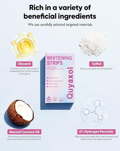 Teeth Whitening Strips, Teeth Whitening Strips Kit 14 Treatments, Enamel Safe for Sensitive Tooth, 14-Day Treatment with Non-Slip, Bleaching Tooth of Peroxide for a Radiant, Pack of 28 Strip thumbnail 3