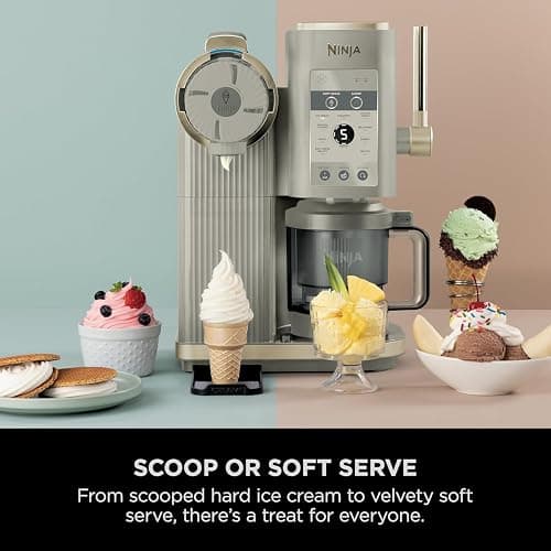 Ninja CREAMi Scoop and Swirl Ice Cream Machine with 2x Tubs, 13 Functions, Makes Ice Cream, Soft Serve, Gelato, Sorbet, Milkshakes and More, Mix-In Option, Stone Gold, NC701UKSTGD thumbnail 6