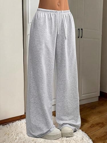SOLY HUX Women's Baggy Sweatpants Drawstring Waist Wide Leg Loose Casual Long Pants thumbnail 2