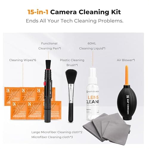 K&F CONCEPT 15-1 Professional Cleaning Kit for DSLR Cameras and Sensitive Electronics, Bundle with Lens Cleaner - Camera Accessories & Photography Accessorie for DSLR Camera Lens Filter Cell Phones thumbnail 2