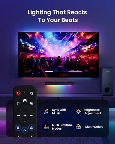 Sound Bar with Subwoofer, MEREDO Small PC Soundbar with USB/BT5.3/HD-ARC/Optical/AUX,  3.1 CH 5 EQ Modes Computer Speakers Sound bars with RGB Lighting, Soundbar for TV  PC Home Theater Desktop Gaming thumbnail 4