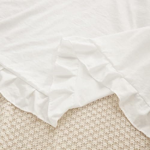 Boho White Body Pillowcase 20x54in - Ruffled Fringe Decor Sham thumbnail 7