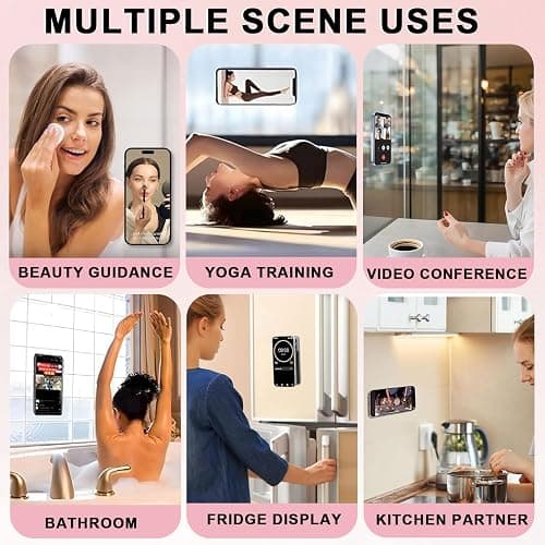 Silicone Suction Cup Phone Case-Reusable Strong Adhesive Pads for Phones, Home, Kitchen, Bath Use, Multi-Purpose Stickers(Pink) thumbnail 5