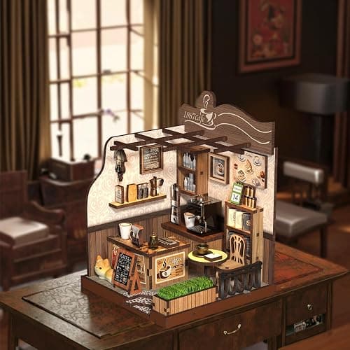 obzergem DIY Book Nook Kit -Country Cafe MINI House, Book Nook Kit for Adults, Wooden Puzzle, DIY Bookshelf Decorative Gifts, Christmas Birthday Gifts thumbnail 2