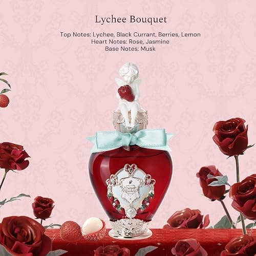 Flower Knows Strawberry Cupid Perfume,Sweet Fragrance Eau de Parfum Spray Perfume for Women,Floral and Fruity Scent With Notes of lychee,rose,musk,Clean & Vegan Essentials,1.67 fl.oz(Lychee Bouquet) thumbnail 2