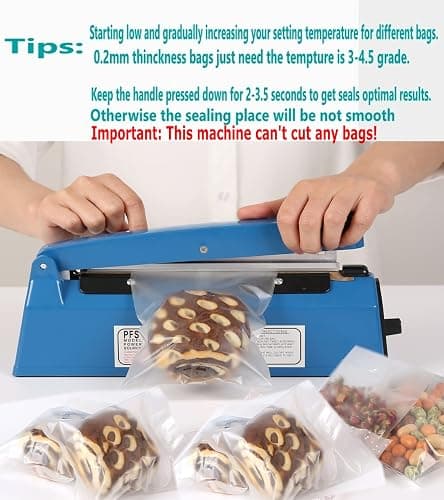 Impulse Heat Sealer Manual Bags Sealer Heat Sealing Machine 12 Inch Impulse Sealer Machine for Plastic Bags PE PP Bags with Extra Replace Element Grip thumbnail 3