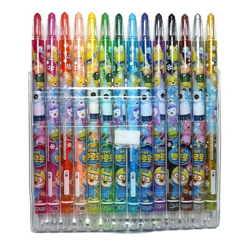 Pororo Plastic Twist Up Crayons Color Pencils 14 Pens thumbnail 2