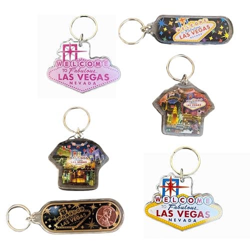 SNCO Las Vegas Souvenir Keychains – 6-Pack Gift Set with Lucky Penny, T-Shirt Shape & Iconic Welcome Sign Designs thumbnail 7