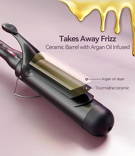 ORYNNE Curling Iron 2 Inch, 2 inch Curling Irons Ceramic Barrel with Argan Oil Infused, Large Barrel Curling Iron for Long Hair, 14 Heat Settings thumbnail 3