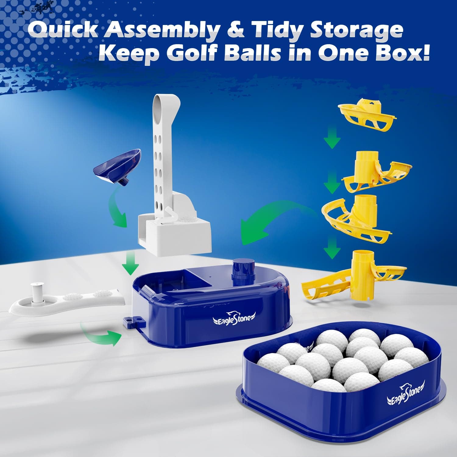 Eagle Stone Kids Golf Toys Set Outdoor Lawn Sport Toy with 15pcs Training Golf Balls & Clubs Equipment, Indoor Exercise Game, Portable Outside Yard Active Gifts for 3 4 5 6 7 8 Year Olds Boys Girls thumbnail 6
