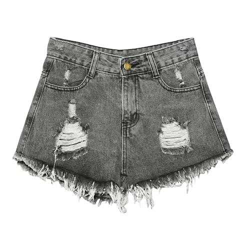 Summer Jeans Shorts for Women, Teen Girls Y2K Preppy Clothes Plus Size Raw Hem Ripped Denim Shorts Going Out Shorts - Image 1