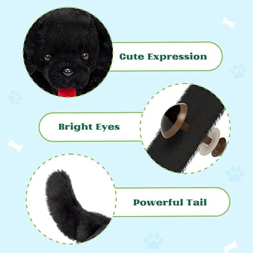 MorisMos Mommy Dog Stuffed Animal with Babies Inside, 21" Dog Plush Toy Set Black Labrador Stuffed Animal with 4 Baby Puppies, Interactive Stuffed Dog Plush for Kids Girls Boys Birthday thumbnail 5