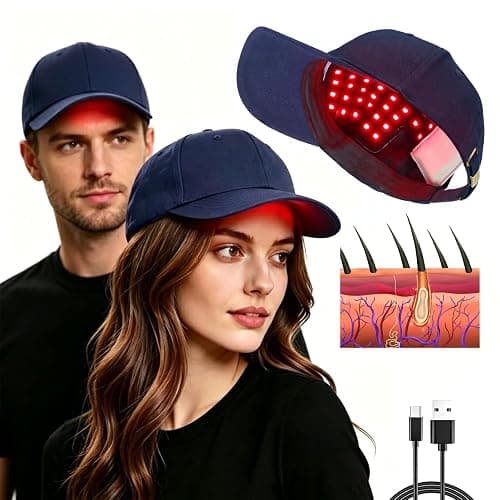 Red Light Therapy for Hair Cap, Hands-Free LLLT Laser Hair Growth Cap, Blue | 650nm &850nm Wavelengths Red Light Therapy for Head, Infrared Light Cap for Men & Women,Rechargeable with Timer Controller - Image 1