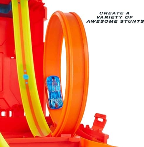 Hot Wheels Toy Car Set, Track Builder Unlimited Playset Fuel Can Stunt Box, 14 Component Parts & 1:64 Scale Vehicle thumbnail 5