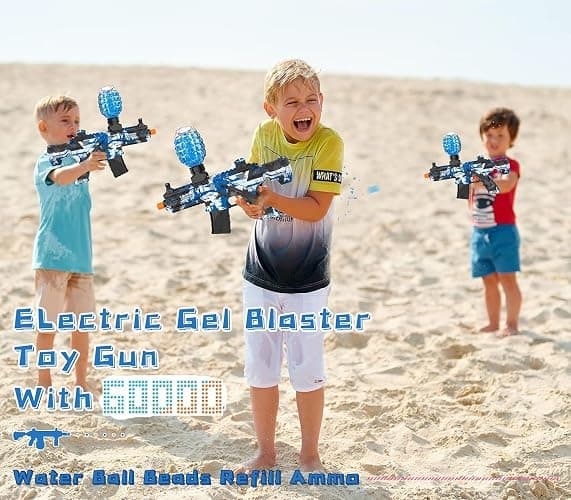 Electric Gel Ball Blaster, High Speed Automatic Splatter Ball Blaster with 60000+bullet and Goggles, Rechargeable Splatter Ball Toys for Outdoor Activities Shooting Game Party Favors，water bullet. thumbnail 6