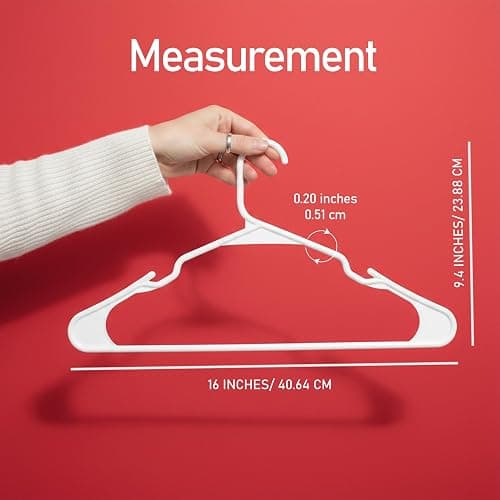 Utopia Home - Plastic Hangers 30 Pack - Space Saving Clothes Hanger - Durable and Strong Closet Organizers and Storage Makes It Ideal Stocking Stuffers or Apartment or Dorm Room Essentials (White) thumbnail 3