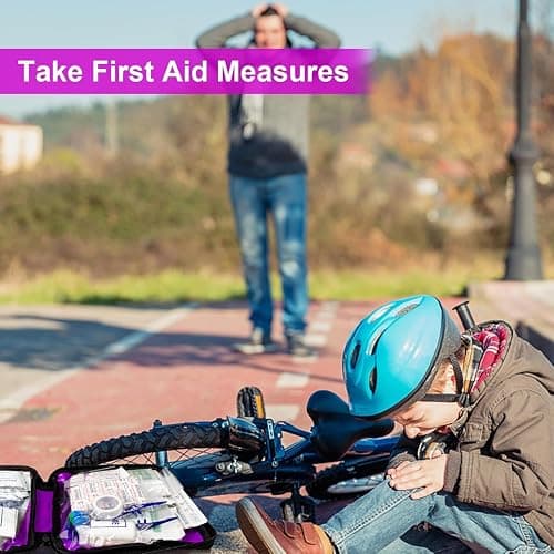 Small-Campact First-Aid Kit-Refill Supplies-Basic Emergency-Essentials - 300PCS Home Essentials Emergency Accident Kits for Businesses Workplace Outside Travel Purple 1st Aid thumbnail 4