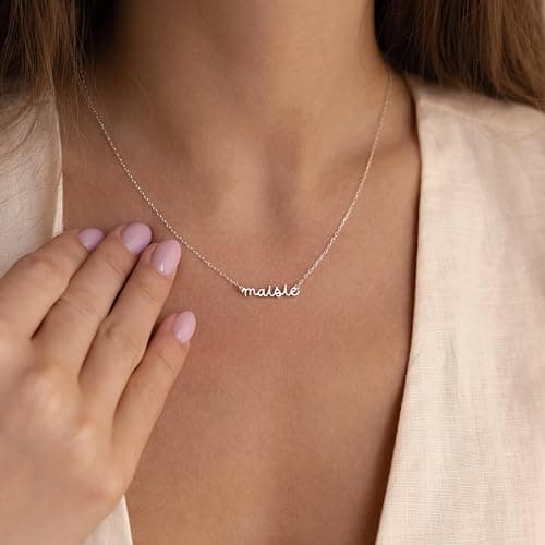 Personalized Name Necklace for Women,18k Gold Plated Handmade Custom Name Necklace,Mother's Day Customized Jewelry Gifts for Mom Wife thumbnail 7