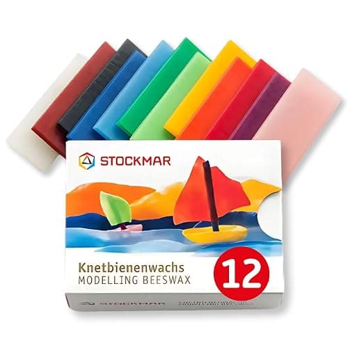Stockmar Modelling Beeswax – 12 Assorted Color Sheets in Sliding Cardboard Box – Non-Drying, Reusable Wax Art Set for Artists and Hobbyists – for Creative Art Projects, Crafting, and Sculpture - Image 1