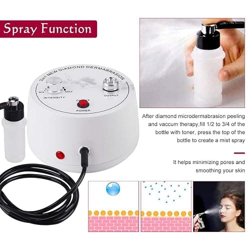 Diamond Microdermabrasion Machine, Yofuly 3 in 1 Professional Microdermabrasion Machine with Vacuum Glass Tube and Spray Bottle for Home Use Skin Care thumbnail 5