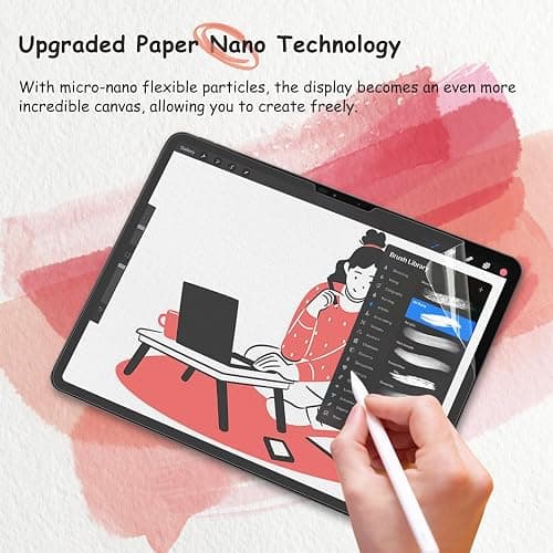 bersem 2-Pack Paperfeel Screen Protector for iPad A16 11th/10th Generation (11/10.9 Inch, 2025/2022) & iPad Air 11 Inch M3 2025/M2 2024, Matte PET Film, Anti-Glare, Case Friendly, EZ Kit thumbnail 4