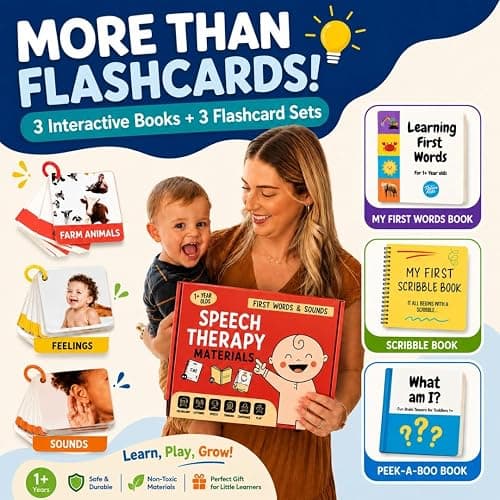 Speech Therapy Materials & Learning Toys for 1-2 Year Old, Preschool Learning Activities with Phonic Baby Flash Cards for 12 to 18 Months, Montessori Toys, First Words & Board Books by Pidoko Kids thumbnail 2