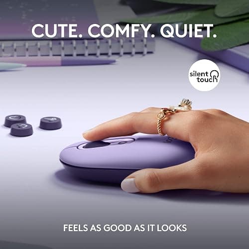 Logitech POP Mouse, Compact and Portable Wireless Bluetooth Mouse - Cosmos | Compact, portable, programmable buttons, easy-switch between up to 3 devices, for laptop, tablet, PC thumbnail 4