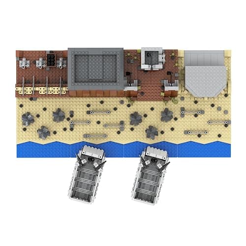 WMBickser 1120 Piece WW2 Landing Craft Battlefield Military Fortresses Building Block Set Toys for Kids.Including Fortresses,Landing Craft, Turrets.The Best Gift for Military Enthusiasts. thumbnail 5
