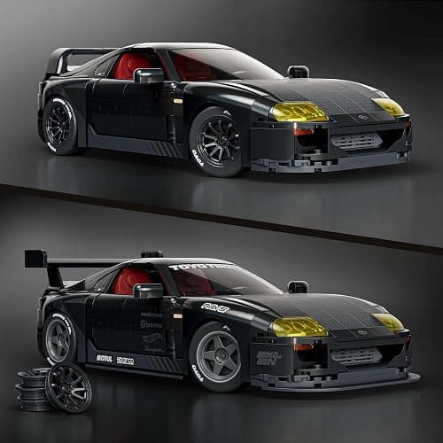 Mattel Brick Shop Hot Wheels '94 Toyota Supra MKIV Set de construcción | 824 piezas, detalles realistas, pegatinas, coche metálico a escala 1:64, coleccionistas adultos y niños 10+, JKG40 thumbnail 3