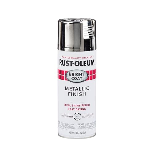 Rust-Oleum Stops Rust Bright Coat Metallic Spray Paint, Chrome | Rust Resistant, Indoor and Outdoor, Beautiful Finish on Metal, Wood and More, Comfort Tip Sprays from Any Angle, 11 oz, - Image 1