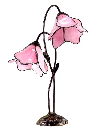 Dale Tiffany TT12146 Poelking 2-Light Pink Lily Table Lamp, Bronze thumbnail 5
