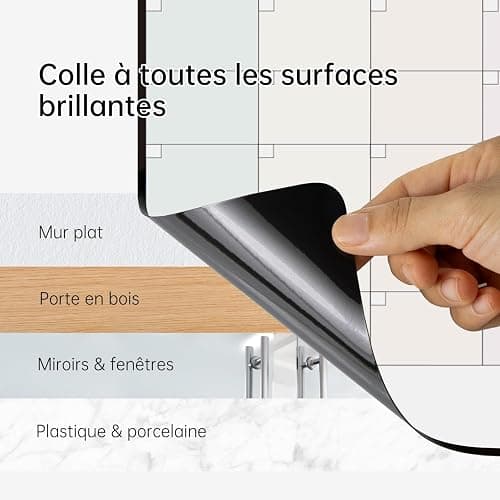 MCCORL 42x28 cm Calendrier Adhesif Tableau blanc Planning Mural, Planificateur Mensuel/Semainer effaçable parfait pour Planification des Tâches, Organiseur Hebdomadaire Repas familial - en Français thumbnail 3