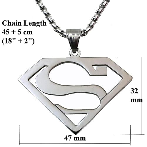Tapp Collections Stainless Steel Superhero Pendant Necklace thumbnail 3