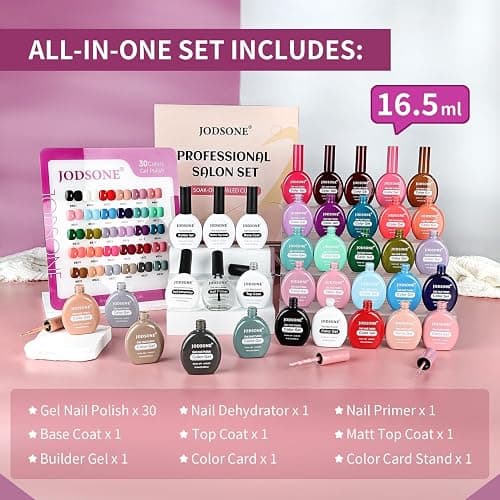 JODSONE 30 Colors Gel Nail Polish Set Same Color Same Bottles 6 PCS of Functional Gel Polish thumbnail 4
