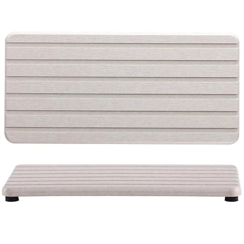 NiuYichee 2 PCS Water Absorbent diatomite Coasters, 8.3" x 4" Water Absorbing Stone Tray for Sink, Stone Drying mat for Kitchen Counter, Stone soap Tray Used for Hand Soaps & toiletries & Plants - Image 1