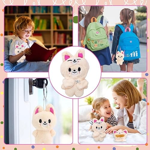 BAISHUWU Stray Kids Peluche, 10CM S-Tray Kids Porteclés en Pel-uche, Série Skzoo Porteclés en PE-luche, Stray-Ki-DS Plushdoll Porte Clés, SK-Zoo Poupée Pelu-Che, pour Les Fans de S-Tray Ki-DS (M3) thumbnail 7