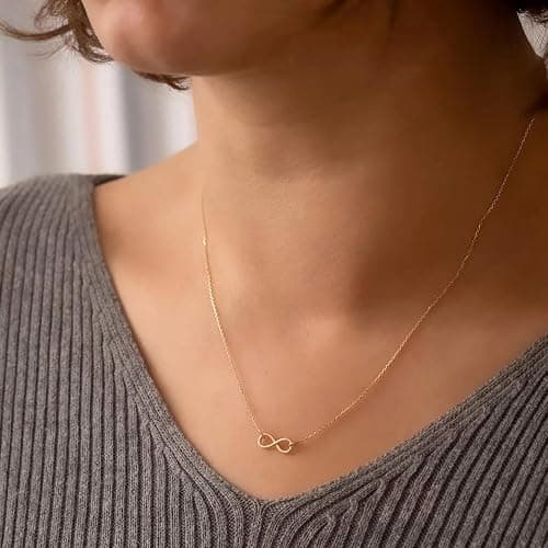LLWOM Gold Necklace for Women-14k Gold Plated Infinity Necklace Star Of David Necklace Evil Eye Cross Pendants Heart Dainty Gold Necklace For Women thumbnail 8